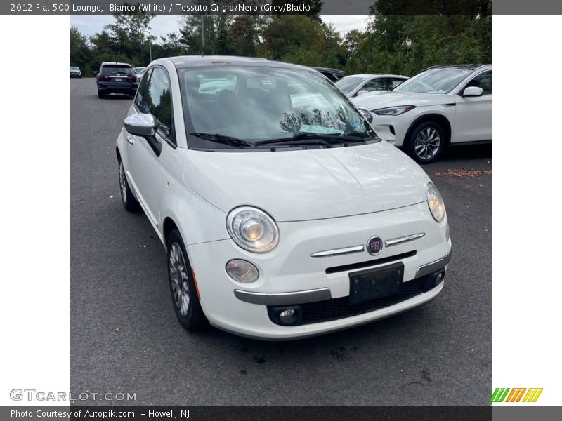 Bianco (White) / Tessuto Grigio/Nero (Grey/Black) 2012 Fiat 500 Lounge
