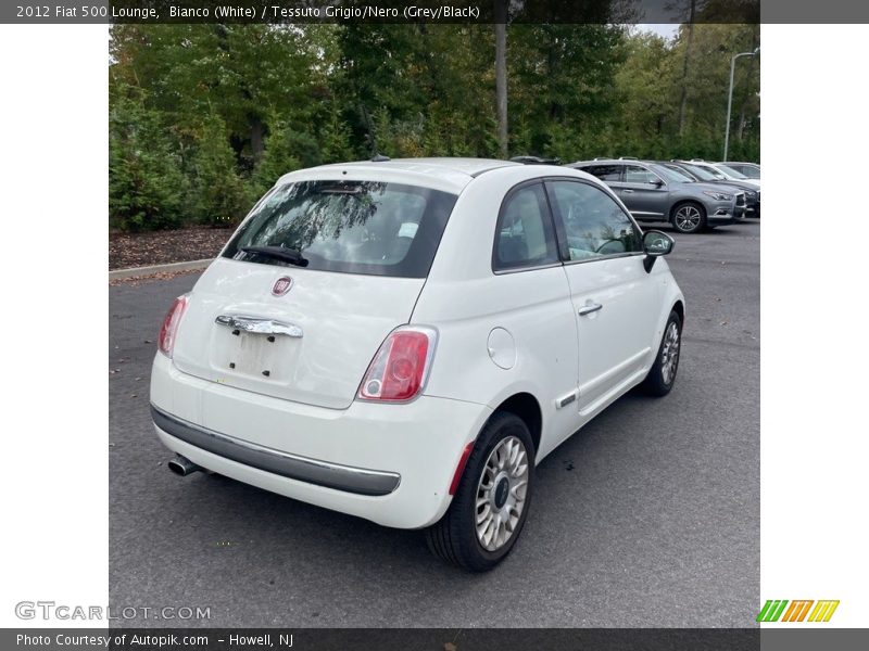 Bianco (White) / Tessuto Grigio/Nero (Grey/Black) 2012 Fiat 500 Lounge