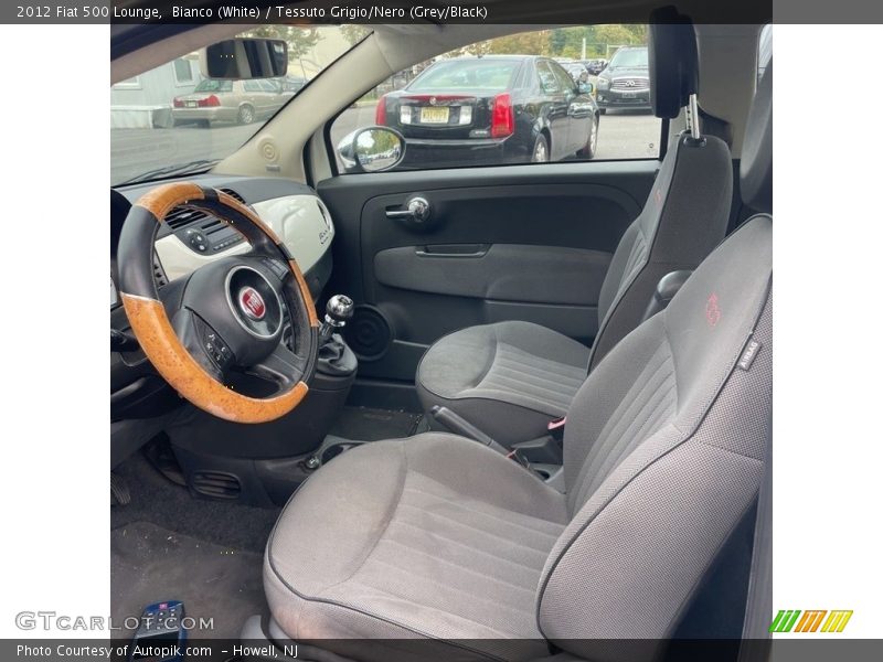 Bianco (White) / Tessuto Grigio/Nero (Grey/Black) 2012 Fiat 500 Lounge