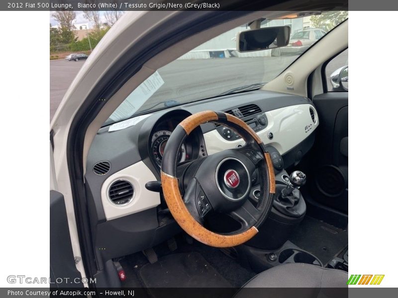 Bianco (White) / Tessuto Grigio/Nero (Grey/Black) 2012 Fiat 500 Lounge