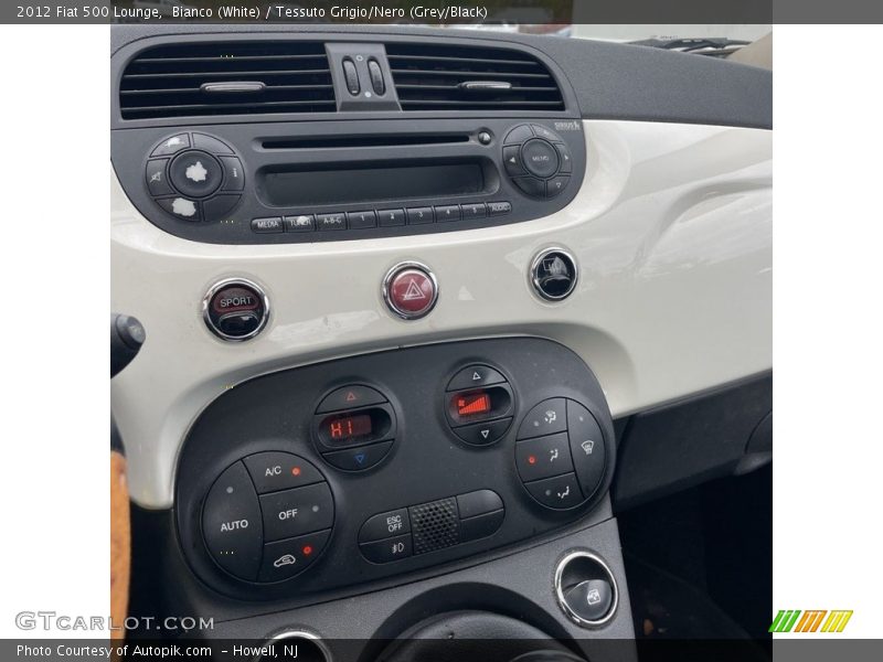 Bianco (White) / Tessuto Grigio/Nero (Grey/Black) 2012 Fiat 500 Lounge