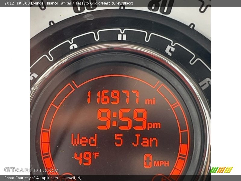 Bianco (White) / Tessuto Grigio/Nero (Grey/Black) 2012 Fiat 500 Lounge