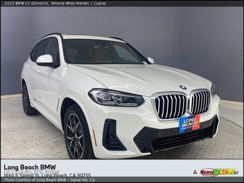 Mineral White Metallic / Cognac 2023 BMW X3 sDrive30i