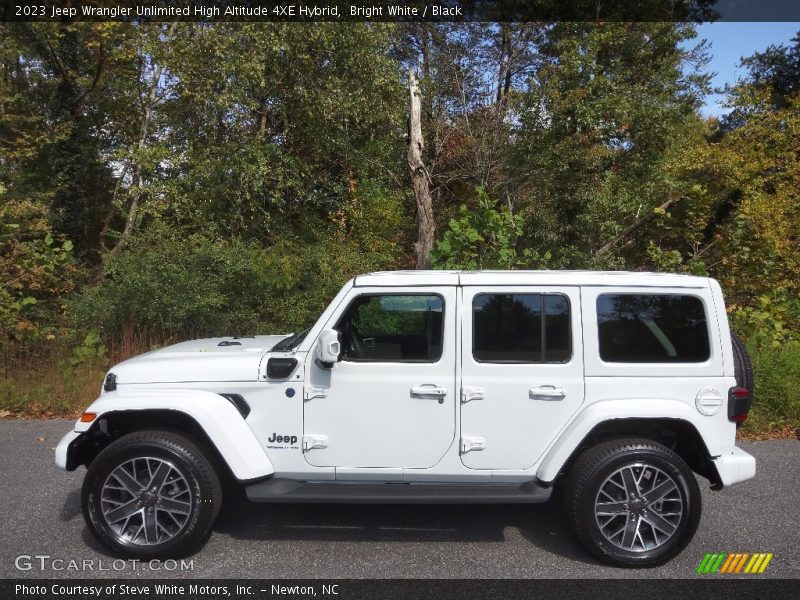 Bright White / Black 2023 Jeep Wrangler Unlimited High Altitude 4XE Hybrid