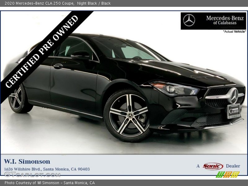 Night Black / Black 2020 Mercedes-Benz CLA 250 Coupe