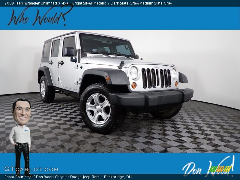 Bright Silver Metallic / Dark Slate Gray/Medium Slate Gray 2009 Jeep Wrangler Unlimited X 4x4