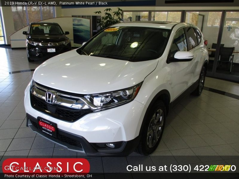 Platinum White Pearl / Black 2019 Honda CR-V EX-L AWD