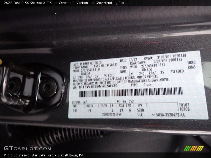 Carbonized Gray Metallic / Black 2022 Ford F150 Sherrod XLT SuperCrew 4x4