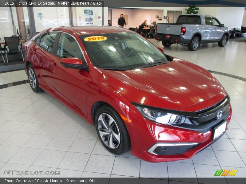 Molten Lava Pearl / Black 2019 Honda Civic LX Sedan
