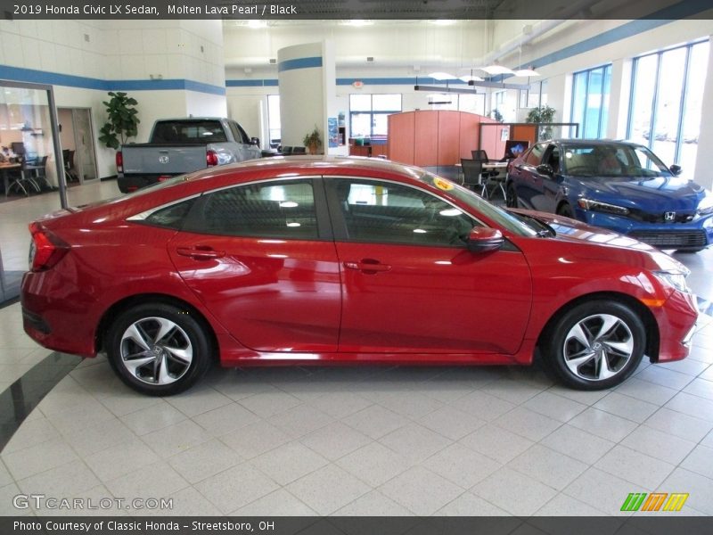 Molten Lava Pearl / Black 2019 Honda Civic LX Sedan