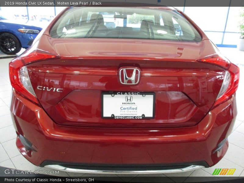 Molten Lava Pearl / Black 2019 Honda Civic LX Sedan