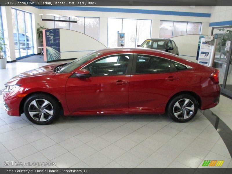 Molten Lava Pearl / Black 2019 Honda Civic LX Sedan