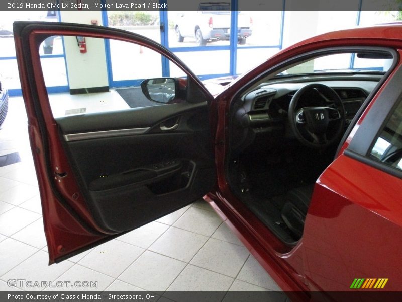 Molten Lava Pearl / Black 2019 Honda Civic LX Sedan