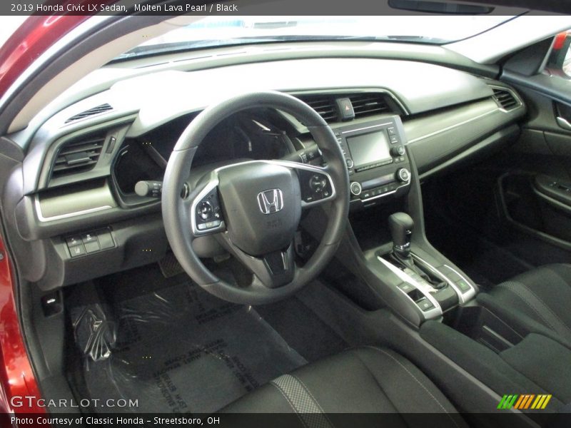 Molten Lava Pearl / Black 2019 Honda Civic LX Sedan