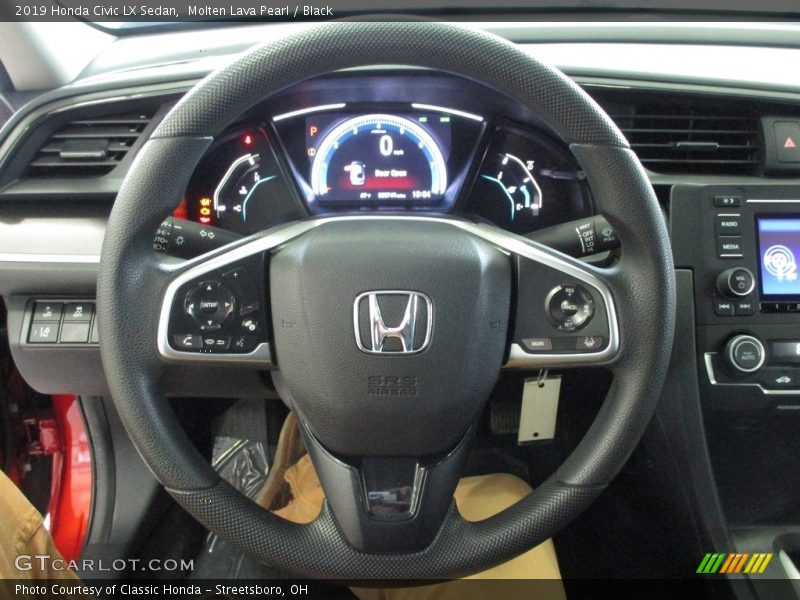 Molten Lava Pearl / Black 2019 Honda Civic LX Sedan