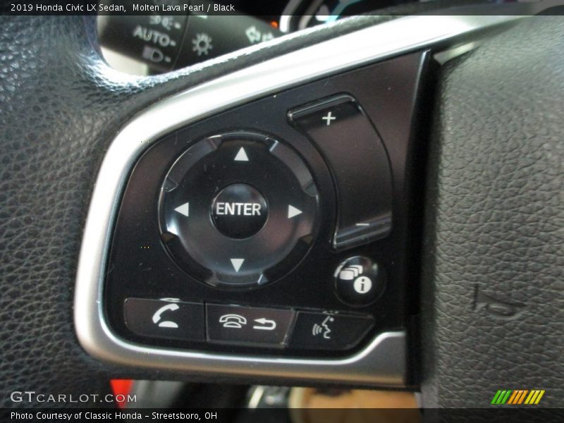 Molten Lava Pearl / Black 2019 Honda Civic LX Sedan