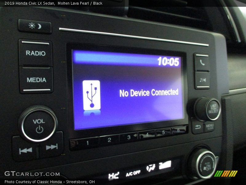 Molten Lava Pearl / Black 2019 Honda Civic LX Sedan