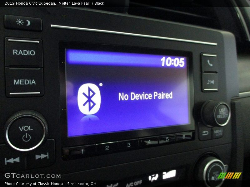 Molten Lava Pearl / Black 2019 Honda Civic LX Sedan