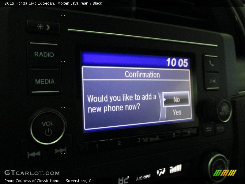 Molten Lava Pearl / Black 2019 Honda Civic LX Sedan