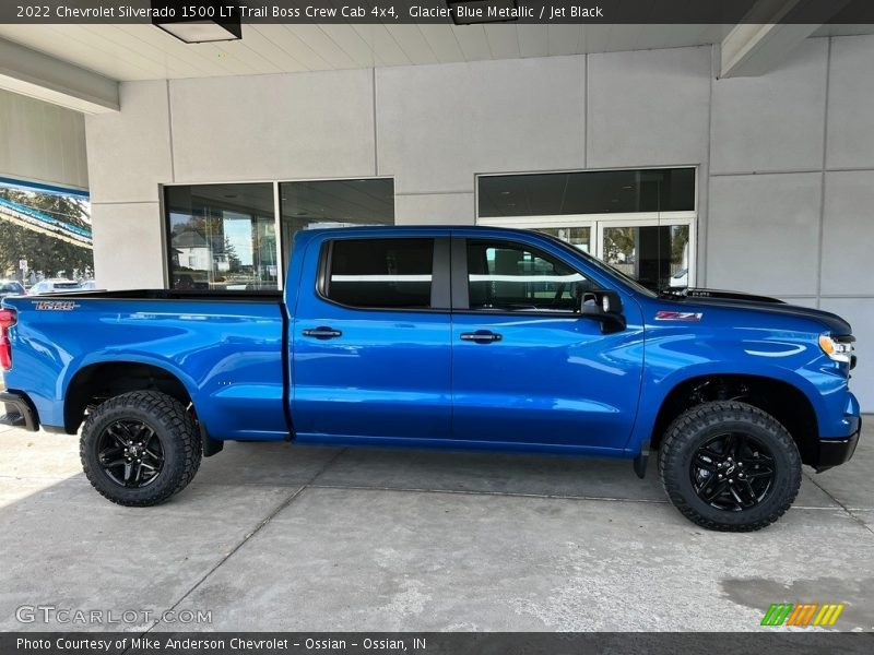 Glacier Blue Metallic / Jet Black 2022 Chevrolet Silverado 1500 LT Trail Boss Crew Cab 4x4