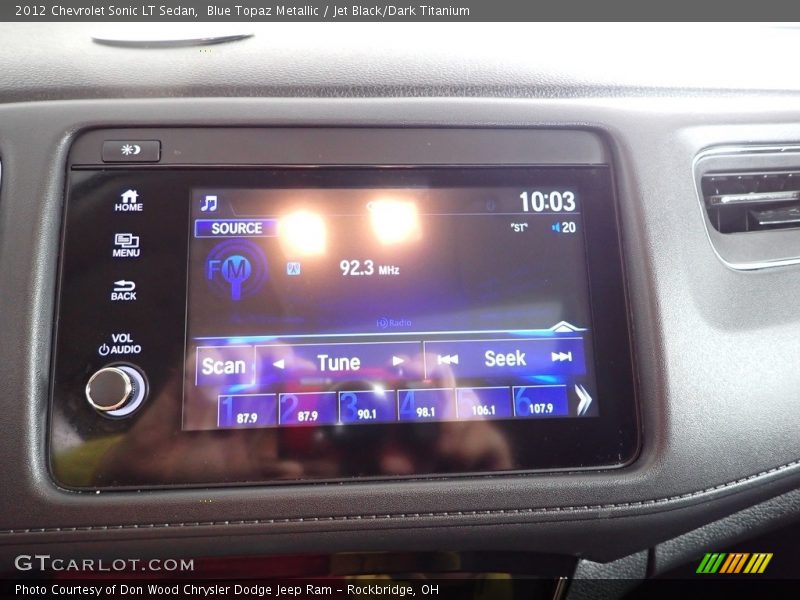 Blue Topaz Metallic / Jet Black/Dark Titanium 2012 Chevrolet Sonic LT Sedan