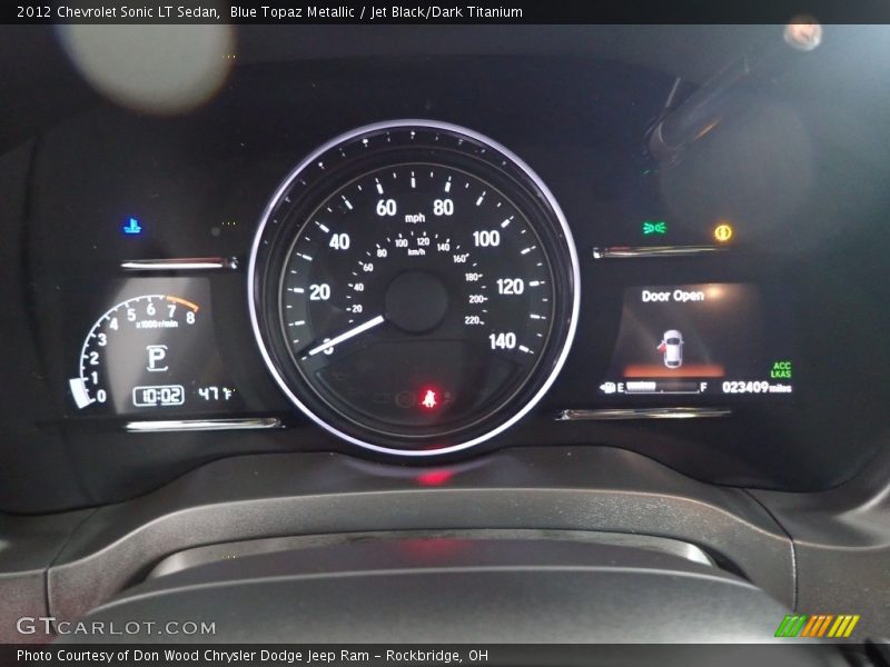 Blue Topaz Metallic / Jet Black/Dark Titanium 2012 Chevrolet Sonic LT Sedan