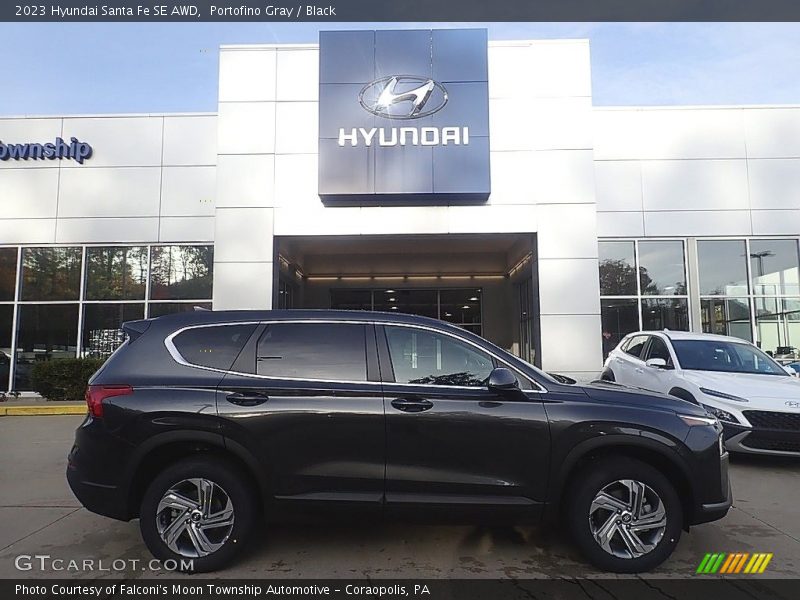 Portofino Gray / Black 2023 Hyundai Santa Fe SE AWD