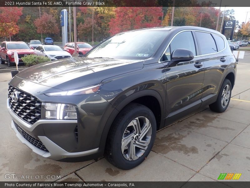 Portofino Gray / Black 2023 Hyundai Santa Fe SE AWD