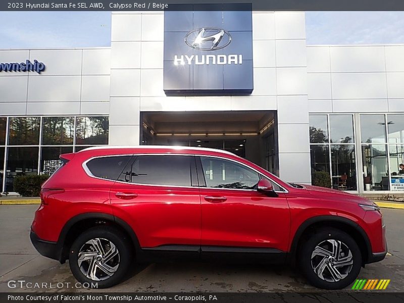 Calypso Red / Beige 2023 Hyundai Santa Fe SEL AWD