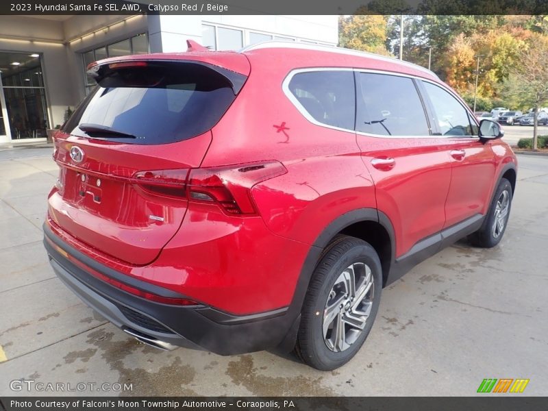 Calypso Red / Beige 2023 Hyundai Santa Fe SEL AWD