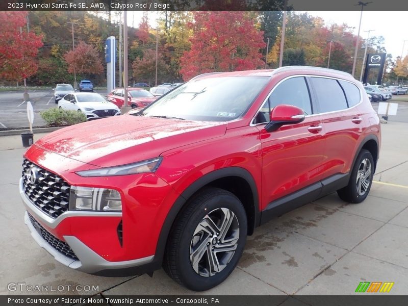 Calypso Red / Beige 2023 Hyundai Santa Fe SEL AWD