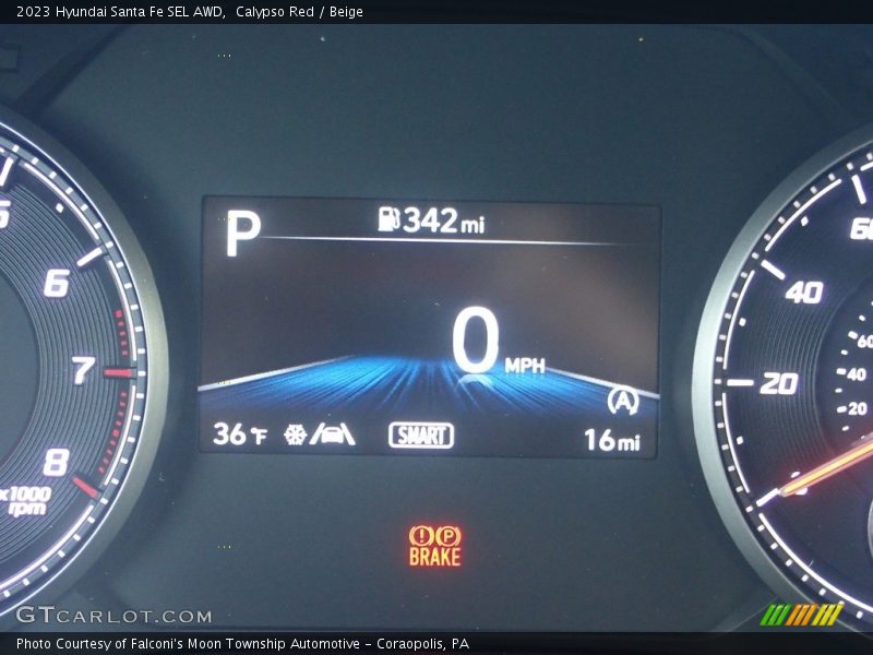 Calypso Red / Beige 2023 Hyundai Santa Fe SEL AWD