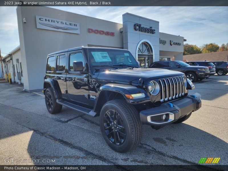 Black / Black 2023 Jeep Wrangler Unlimited Sahara 4XE Hybrid
