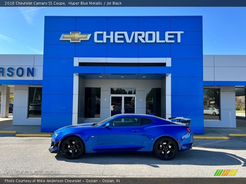 Hyper Blue Metallic / Jet Black 2018 Chevrolet Camaro SS Coupe