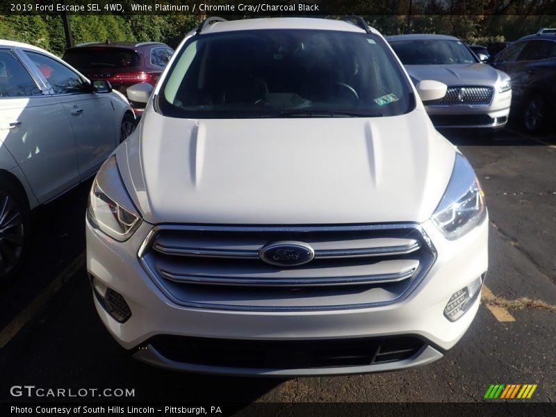 White Platinum / Chromite Gray/Charcoal Black 2019 Ford Escape SEL 4WD