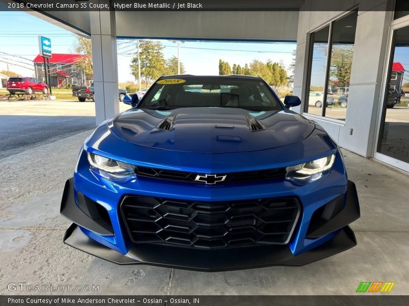 Hyper Blue Metallic / Jet Black 2018 Chevrolet Camaro SS Coupe
