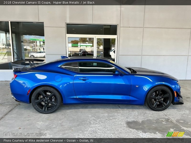 Hyper Blue Metallic / Jet Black 2018 Chevrolet Camaro SS Coupe