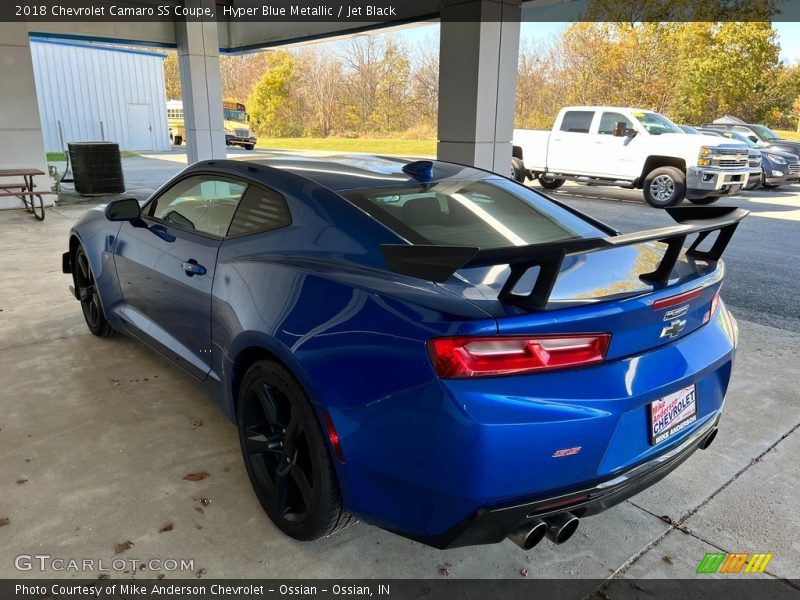 Hyper Blue Metallic / Jet Black 2018 Chevrolet Camaro SS Coupe