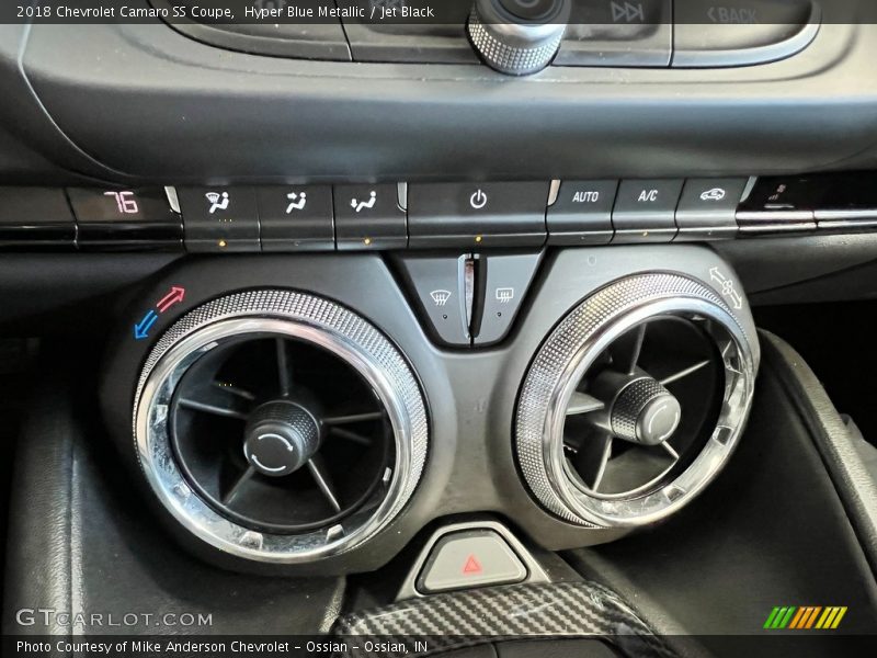 Hyper Blue Metallic / Jet Black 2018 Chevrolet Camaro SS Coupe