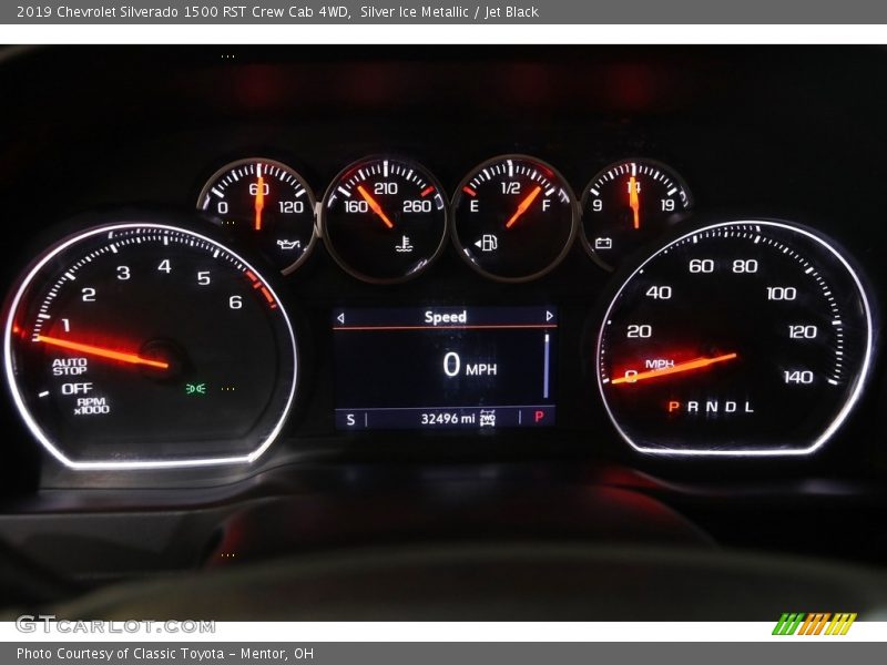 Silver Ice Metallic / Jet Black 2019 Chevrolet Silverado 1500 RST Crew Cab 4WD