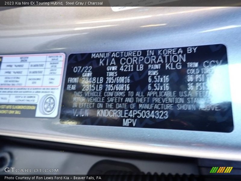 Steel Gray / Charcoal 2023 Kia Niro EX Touring Hybrid