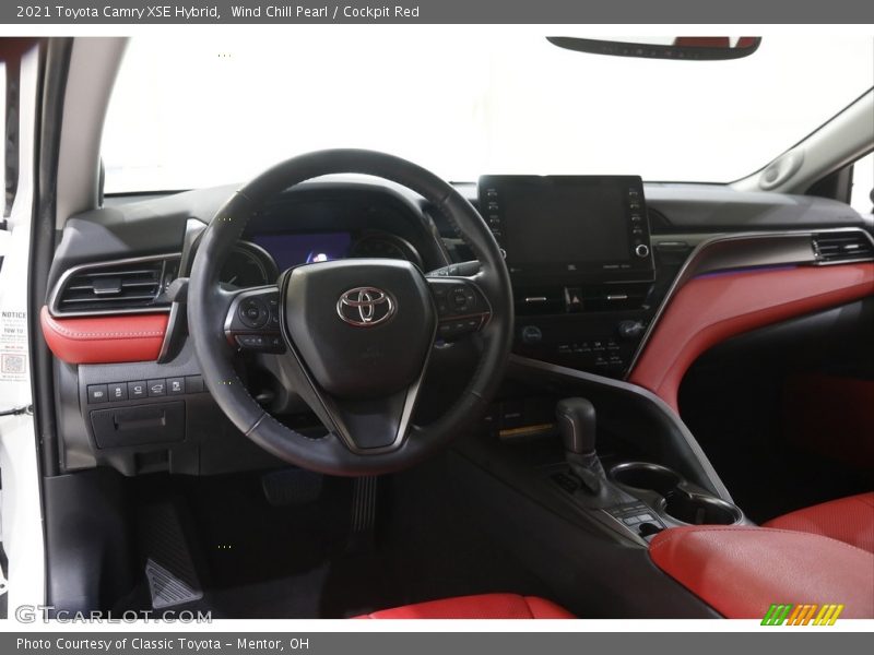 Wind Chill Pearl / Cockpit Red 2021 Toyota Camry XSE Hybrid