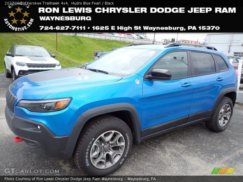 Hydro Blue Pearl / Black 2022 Jeep Cherokee Trailhawk 4x4