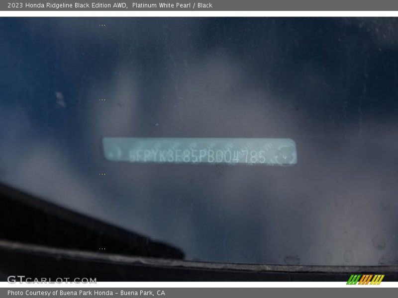Platinum White Pearl / Black 2023 Honda Ridgeline Black Edition AWD
