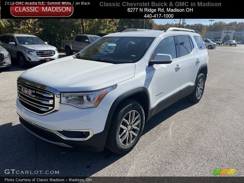 Summit White / Jet Black 2019 GMC Acadia SLE