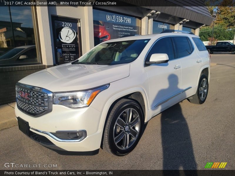 White Frost Tricoat / Cocoa/Shale 2017 GMC Acadia Denali AWD