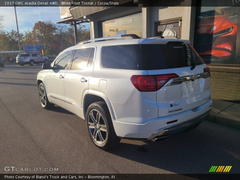 White Frost Tricoat / Cocoa/Shale 2017 GMC Acadia Denali AWD