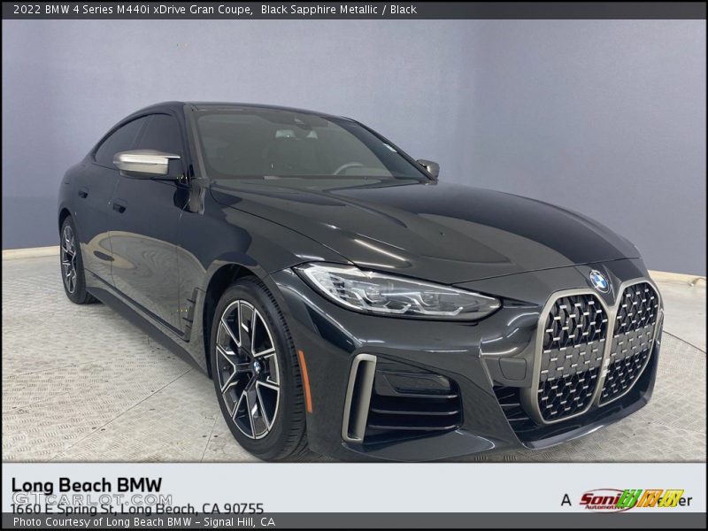 Black Sapphire Metallic / Black 2022 BMW 4 Series M440i xDrive Gran Coupe