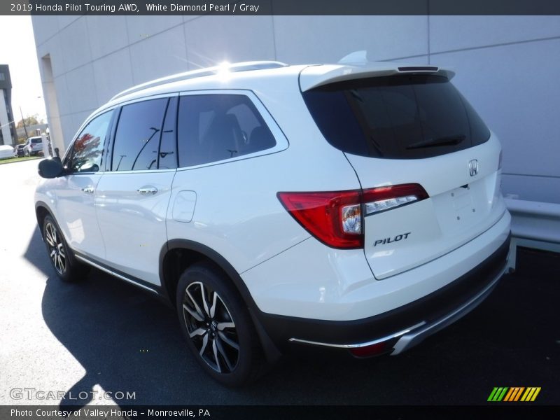 White Diamond Pearl / Gray 2019 Honda Pilot Touring AWD