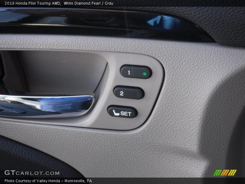 White Diamond Pearl / Gray 2019 Honda Pilot Touring AWD